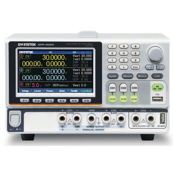Instek GPP-3060 (GPIB) Programmable DC Power Supply, GPIB, Triple Output, 385W, 30V, 6A, GPP Series